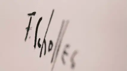 Assinatura de Flávio Scholles em traço a pincel